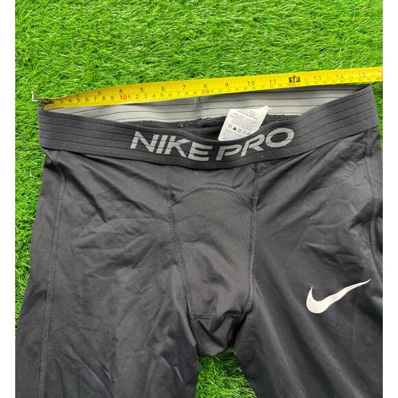 Nike Pro Dri-FIT Compression Tights Pants Sz L Black Tight Fit Training Leggings - Picture 3 of 10